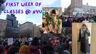 First Week of Classes Spring 2026 at NYU ! Protest, Pop-up, Crafts, and more :)