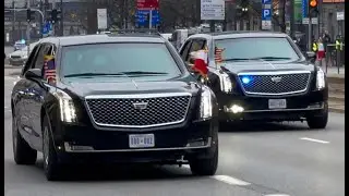 President Joe Biden's Motorcade on Jerusalem Avenue in Warsaw, Poland, Feb. 22, 2023