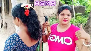 ASMR~Doing My Elder Sister Indian Natural Hair Style for Sleeping (Outdoor)@asmrsangi7044 💆&zwj;♀️❤️