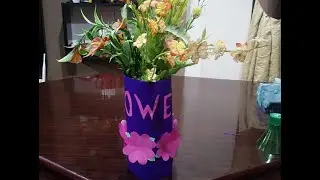 DIY Beautiful flower vase/ recycled materials/ very simple to make/ decoration piece/ aesthetic