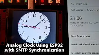 Аналоговые часы с использованием ESP32 с синхронизацией времени NTP #esp32 #lvgl #clock
