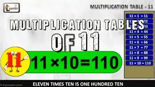 Eleven table | 11 Table song | Eleven time table | Multiplication tables for children | elearnin