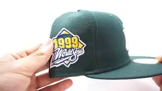 New York Yankees 1999 World Series New Era 59Fifty Fitted Hat Green Pink Under Brim