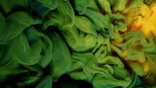 Abstract Liquid Relaxing Green Ink Drop in Water Overlay Slow Motion Background Video Green Screen