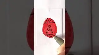 🐣 DRAWING EASTER EGG INK ART LETTERS A | Easy Doodle Ideas | How To Draw An Easter Egg