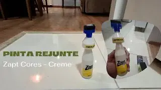 Tinta para rejunte Zapt Cores, Creme - Fortaleza, passando rejunte no piso da cozinha