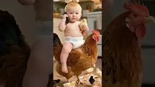 😂 Baby Riding Chicken with Cute Chicks 🐥 | Funny Baby Video | Cutest Moments Ever #babybunny #comedy
