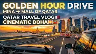 🌅 Golden Hour Drive in Qatar &ndash; Stunning Views! 🚗✨ #TravelVlog