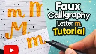 Faux Calligraphy Letter m ✍️ | Easy for Beginners@just_calligraphy__