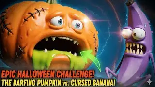 Epic Halloween Challenge! | The Barfing Pumpkin vs Cursed Banana 