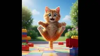 When Toy Brick Attacks 😹 | AI ComedyCat Got Bonked by Toy Brick 😂AI Funny Moment: Toy Brick Fail