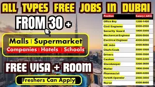 All Types Of New Jobs In Dubai, Abu Dhabi and Sharjah From 30 + Companies, Supermarket & Hotels.