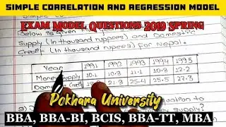 Simple correlation & regression models || Data Analysis and Modelling || Exm Model Qn (2019 Spring)