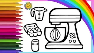 Dough Mixer 🎂 🌈 🧁 Coloring and Painting For Kids, Easy and Beautiful Coloring Together