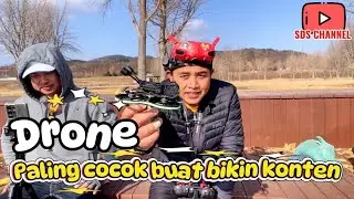 Mencoba terbang di musim dingin di korea pemandangannya pohon tanpa daun.