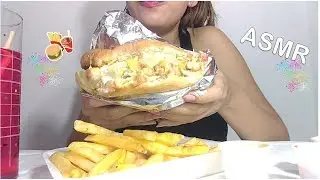 ASMR Comiendo hamburguesa con papas (EATING HAMBURGER WITH CHIPS) (SONIDOS COMIENDO) | ASMR MACA