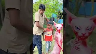 Raju and his brother dancing with cat  😺 #shorts #funny #rajurvideo #comedy #nlfsohelentertainment