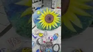Stone art painting...#mykidscreativesart  #ArtSchool #art #fineart #artgallery #stoneart #sunflower