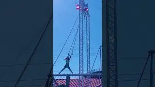 Fair Acrobat Hangs by Her Neck 😱 No Hands! #shorts