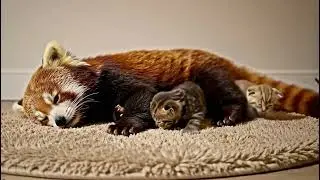 Red Panda Babysitting Duties #redpanda #cat