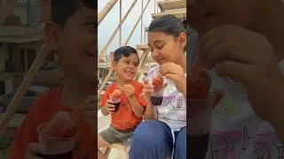 Aarvi Or Shanu Ne Khaya ￼Baraf Ka Gola 🤗#shorts (@aarvishanvikimasti )
