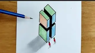 3D drawing easy on paper | How to make a difference 3d art 