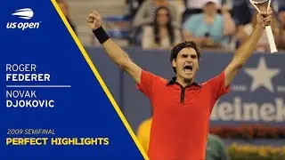 Roger Federer vs Novak Djokovic US Open 2009 Semi final | Perfect highlights