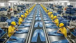 Inside a mega high-tech jeans factory - A process never seen before.