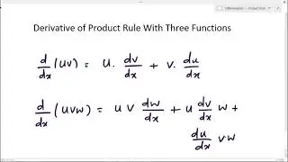 Differentiation of Product of Three Functions | Product Rule with three functions | Simple Examples