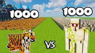 1000 Tigers Vs 1000 Iron Golems | Minecraft