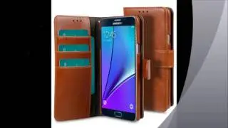 Melkco Mini PU Leather Cases for Samsung Galaxy Note 5 - Wallet Book Type (Brown PU)