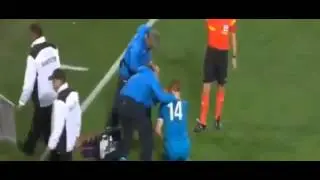 SHOCK!!! Lewandowski Horror Tackle vs Hubočan (Borussia Dortmund 1-2 Zenit) 19/03/2014