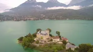 Lake Annecy/Duingt (France) and the surrounding area (Alps), Drone video