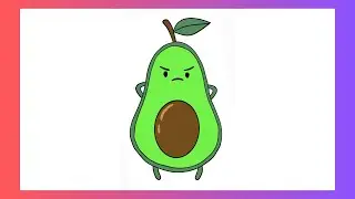 How to Draw an Angry Avocado 🥑😠  Easy Cute Char