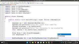 Write a program to count the number of times a character appears in File. 
