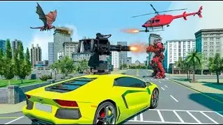 Dragon Robot Car Transform Simulator Part-3 | Amazing Robot Car Android GamePlay | By Game Crazy