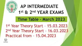 AP inter Exam 2023 Schedule | time table for 1st and 2nd year in March 2023