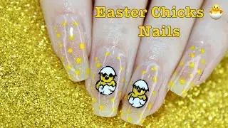 Easy Easter Chicks Nails 🐣 || Easter Nail Art