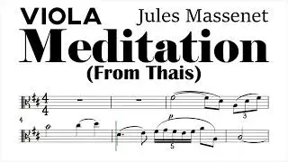 Meditation from Thais Viola Sheet Music Backing Track Play Along Partitura