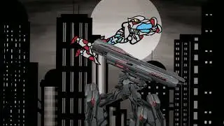sss gridman episode 14:robot turret menyerang
