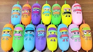 Funny Balloon Characters Slime: Making Fluffy Purple Glitter Slime #57