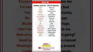 Normal English vs Native English | Speak Like a Native | Learn and Success