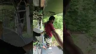 He TRICKED him!! 😳😳 #highlandfling #bungeejump #adrenaline #shorts