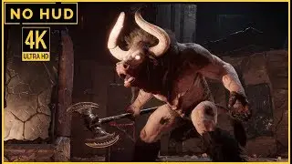 Assassin's Creed Odyssey - Minotaur Boss Fight | No HUD 4K/60fps PC Gameplay