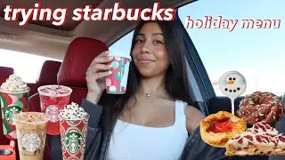 trying EVERYTHING on starbucks holiday menu!!