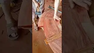 Crafting a beautifully curved wooden door panel with precision and expert joinery skills