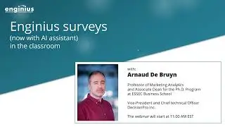 Real time in class surveys + analytics now AI assisted with Enginius by Arnaud De Bruyn