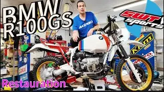Die BMW Motorrad 2-Ventil R 100 GS mit Basic - Style Heck  und Acerbis Baja Fender vom Dorfmetzger