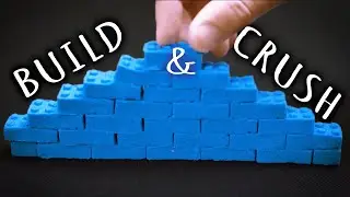 Satisfying Kinetic Sand ASMR : Build, Drop and Squish Blue Lego Kinetic Sand ASMR