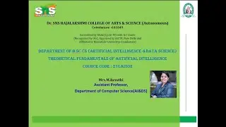 Logic Programming Horn Clauses Rule Chaining||Theoretical Fundamental of AI||SNS Institutions